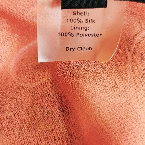 Vintage Talbots 100% Silk Orange Paisley Floral Mermaid Flared Maxi Skirt 16 - Picture 6 of 10